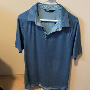 UNRL Men's Blue Patterned Performance Polo Shirt